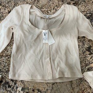 Mixology Z Supply Ciana Cropped Waffle Top